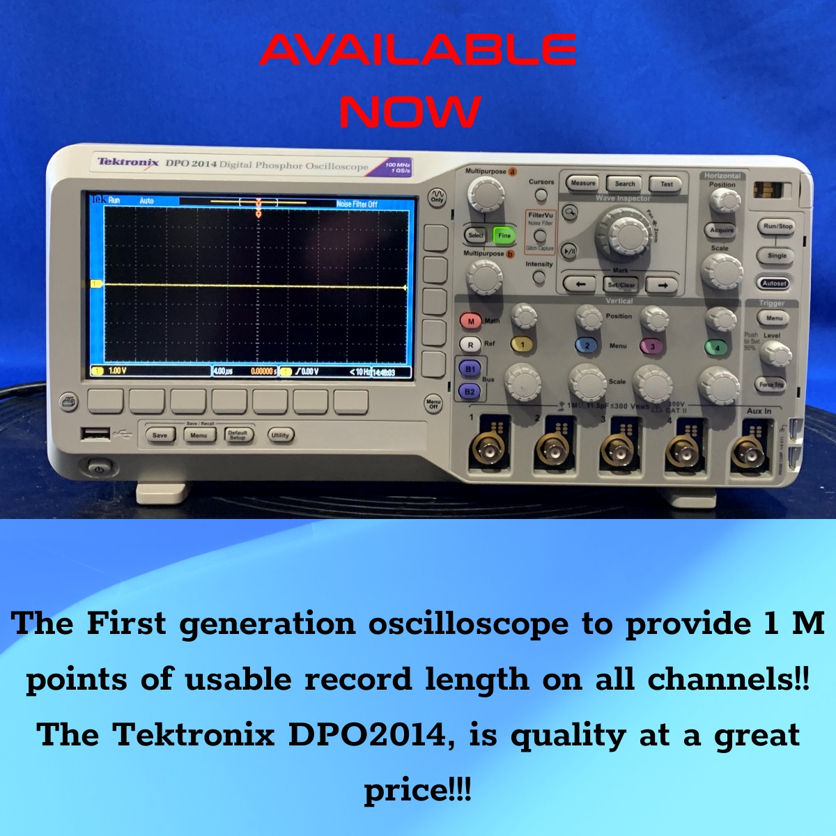 TEKTRONIX DPO2014 100 MHz 4Ch Digital Storage Oscilloscope P6100 avec Sondes 